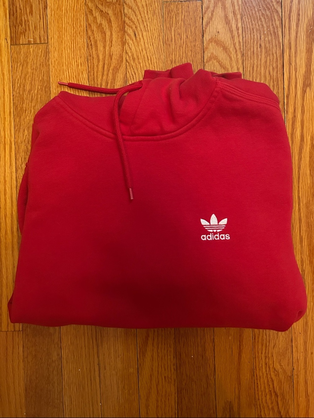 Adidas Red Crewneck Sweatshirt with White Trefoil Logo